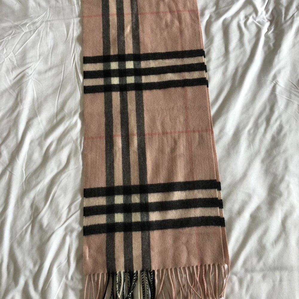 Burberry Pink Plaid Scarf